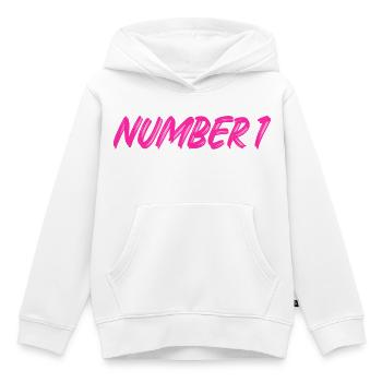 Number 1 - eins - erster - erste - 1 - Nummer 1 - Kinder Premium Organic Hoodie - Weiß - Vorne - AI Model Kid Female (0cm)
