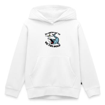 Angeln mit Papa ist das größte Glück - Kinder Premium Organic Hoodie - Weiß - Vorne - AI Model Kid Female (0cm)