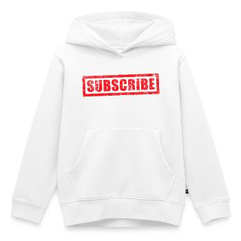 Grunge-Stempel abonnieren - Kinder Premium Organic Hoodie - Weiß - Vorne - AI Model Kid Female (0cm)
