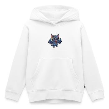 Fledermaus Lustige Zeichentrickfigur Kopfhörer Musik - Kinder Premium Organic Hoodie - Weiß - Vorne - AI Model Kid Female (0cm)