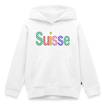 SCHWEIZ. HUMOR. LAND. FLAGGE. GENF. LAUSANNE - Kinder Premium Organic Hoodie - Weiß - Vorne - AI Model Kid Female (0cm)