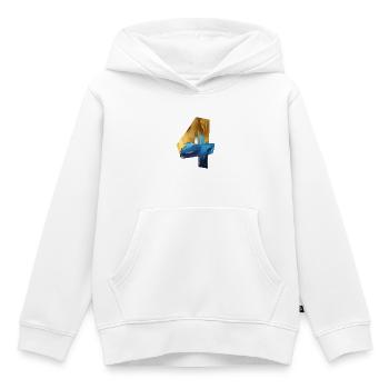 NR. 4 NUMMER 4 COOL 4. GEBURTSTAG - Kinder Premium Organic Hoodie - Weiß - Vorne - AI Model Kid Female (0cm)