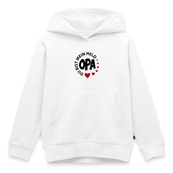 Baby Kinder Opa ist mein Held Bester Opa - Kinder Premium Organic Hoodie - Weiß - Vorne - AI Model Kid Female (0cm)