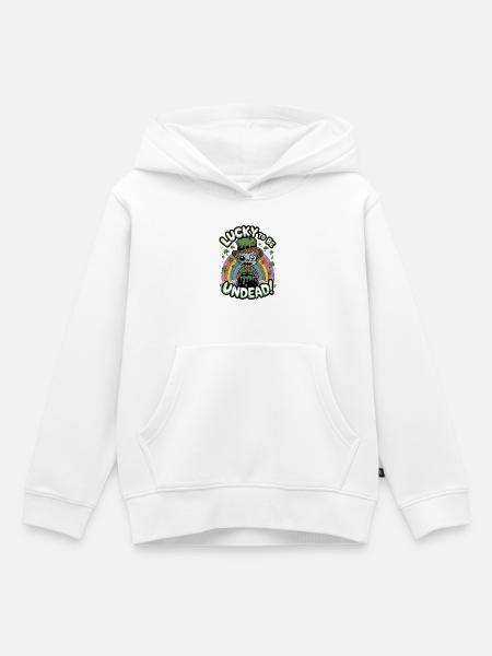 Glück, Untote zu sein! - Kinder Premium Organic Hoodie - Weiß