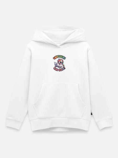 Einhörner können programmieren! - Kinder Premium Organic Hoodie - Weiß