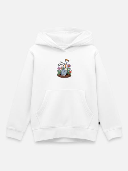 Ich stehe auf Gartenarbeit - Kinder Premium Organic Hoodie - Weiß