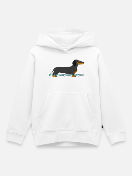 Dackel Bild - Kinder Premium Organic Hoodie - Weiß