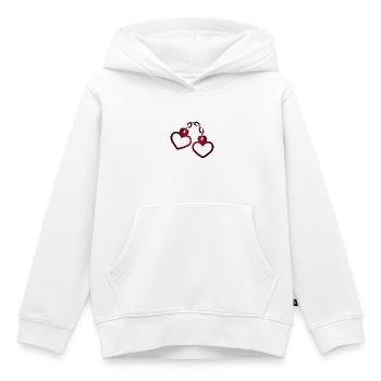 Handschelle Herz - Kinder Premium Organic Hoodie - Weiß - Vorne - AI Model Kid Female (0cm)