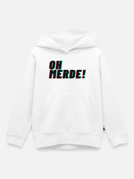 oh merde! - Kinder Premium Organic Hoodie - Weiß
