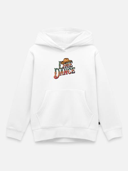 Line Dance Cowboy Hat - Kinder Premium Organic Hoodie - Weiß