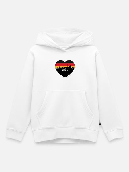 Flaggen-Skyline-Reise-Andenken Berlin-Deutschland - Kinder Premium Organic Hoodie - Weiß