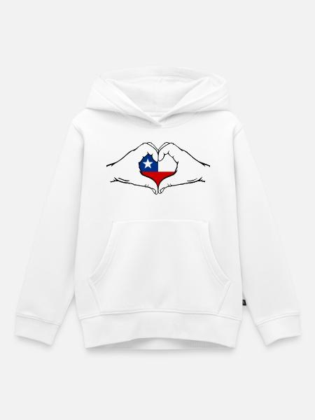 Chile Herzform mit Hände - Kinder Premium Organic Hoodie - Weiß