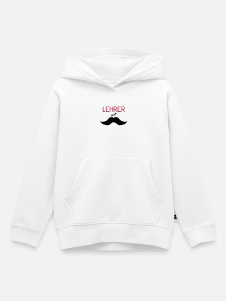 Lehrer mit Schnurrbart - Kinder Premium Organic Hoodie - Weiß