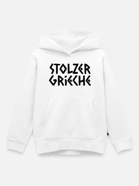 Stolzer Grieche - Kinder Premium Organic Hoodie - Weiß