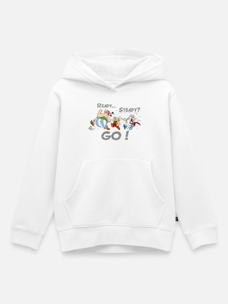 Asterix Ready Steady Go - Kinder Premium Organic Hoodie - Weiß
