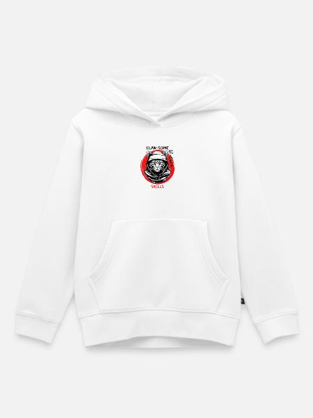 Ninja Cat - Kinder Premium Organic Hoodie - Weiß