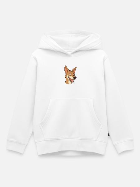 Kojoten-Karikatur-Kawaii-Aquarellillustration - Kinder Premium Organic Hoodie - Weiß