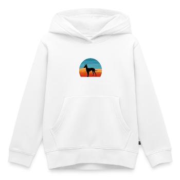 Cirneco Dell Etna Hund Liebe Silhouette Retro Sonnenuntergang - Kinder Premium Organic Hoodie - Weiß - Vorne - AI Model Kid Female (0cm)