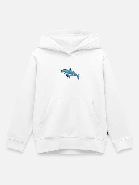 Buckelwal-Karikatur-Kawaii-Illustration - Kinder Premium Organic Hoodie - Weiß