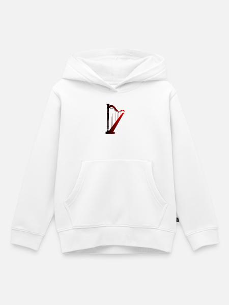 Harfe - Kinder Premium Organic Hoodie - Weiß