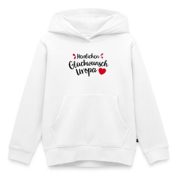 Herzlichen Glückwunsch Uropa - Kinder Premium Organic Hoodie - Weiß - Vorne - AI Model Kid Female (0cm)