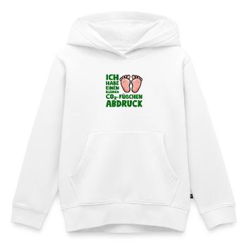 CO2 Füßchenabdruck - CO2 Fußabdruck - Kinder Premium Organic Hoodie - Weiß - Vorne - AI Model Kid Female (0cm)