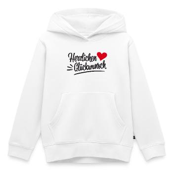 Herzlichen Glückwunsch Baby - Kinder Premium Organic Hoodie - Weiß - Vorne - AI Model Kid Female (0cm)