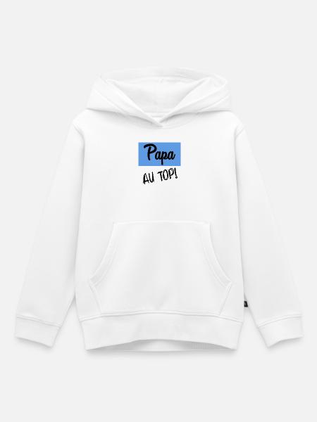 PAPA - Kinder Premium Organic Hoodie - Weiß