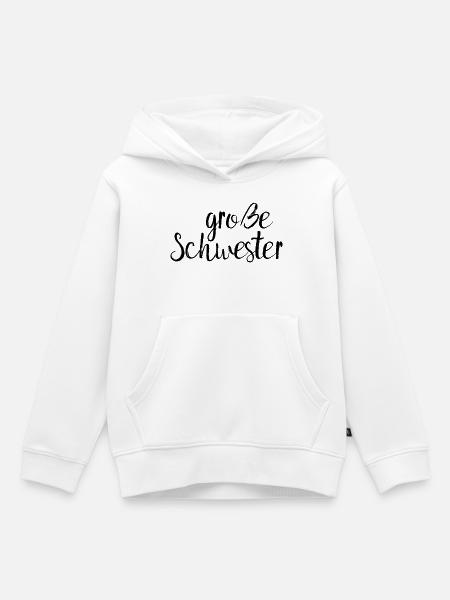 große Schwester - Kinder Premium Organic Hoodie - Weiß