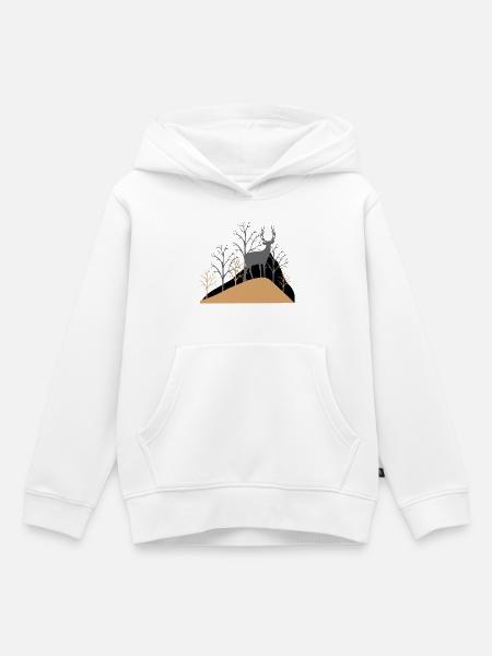 Hirsch im Wald - Kinder Premium Organic Hoodie - Weiß