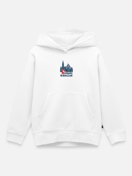 Wroclaw Zwerg und Rathaus - Kinder Premium Organic Hoodie - Weiß
