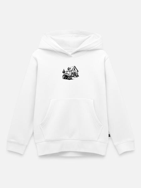 Rustikale Scheune mit Traktor - Kinder Premium Organic Hoodie - Weiß