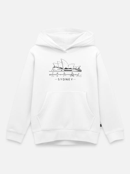 Sydney Opernhaus Linienkunst - Kinder Premium Organic Hoodie - Weiß