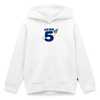5. Geburtstag Rakete - Ich bin fünf - Kinder Premium Organic Hoodie - Weiß - Vorne - AI Model Kid Female (0cm)
