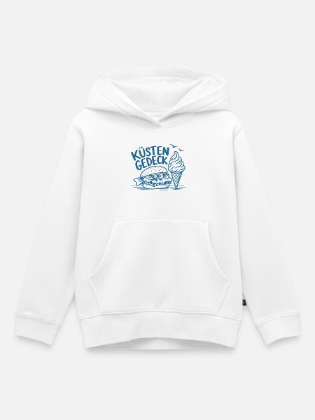 Küstengedeck – Fischbrötchen und Softeis - Kinder Premium Organic Hoodie - Weiß