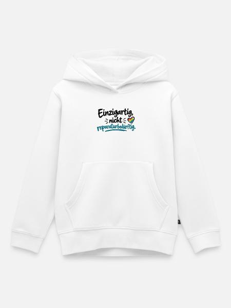 Einzigartig, nicht regulär Herz - Kinder Premium Organic Hoodie - Weiß
