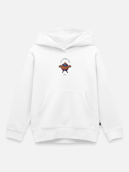 CaptainCoco – Kokosnuss-Superheld mit Maske - Kinder Premium Organic Hoodie - Weiß
