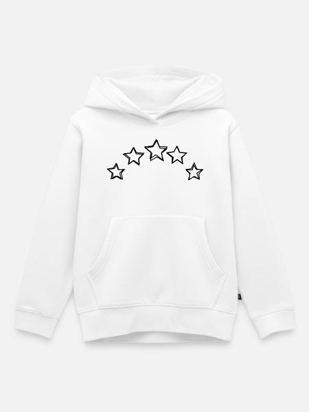 Fünf Sterne handgezeichnet - Kinder Premium Organic Hoodie - Weiß