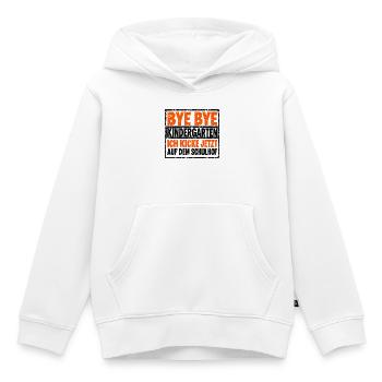 Bye bye Kindergarten - Ich kicke jetzt auf dem Sch - Kinder Premium Organic Hoodie - Weiß - Vorne - AI Model Kid Female (0cm)