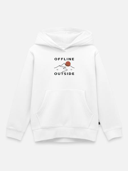 Offline Outside – Berge & Natur - Kinder Premium Organic Hoodie - Weiß