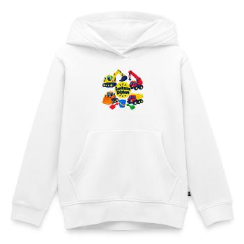 Sandkasten Diplom Baufahrzeuge - Kinder Premium Organic Hoodie - Weiß - Vorne - AI Model Kid Female (0cm)