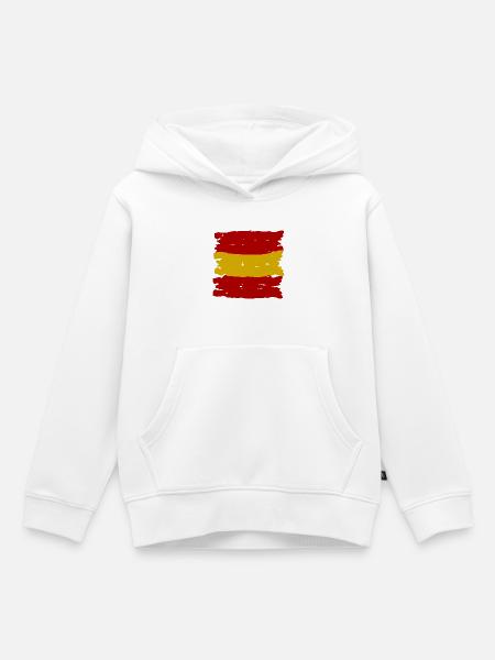 Spanien Flaggenstreifen Pinselkunst - Kinder Premium Organic Hoodie - Weiß