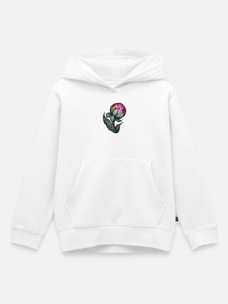 Petal Bloom Aquarell Pfingstrose - Kinder Premium Organic Hoodie - Weiß