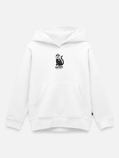 Pspsps oder Saures – Schwarze Katze Halloween - Kinder Premium Organic Hoodie - Weiß