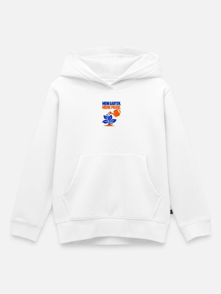 Mein Garten. Meine Pause. – Gartenliebe - Kinder Premium Organic Hoodie - Weiß