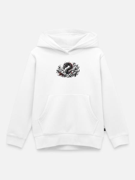 Roter Phönix im Dunkel - Kinder Premium Organic Hoodie - Weiß