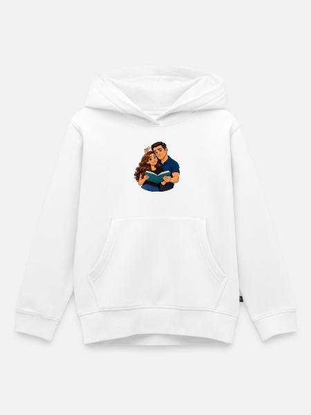 Paarliebe lesen - Kinder Premium Organic Hoodie - Weiß