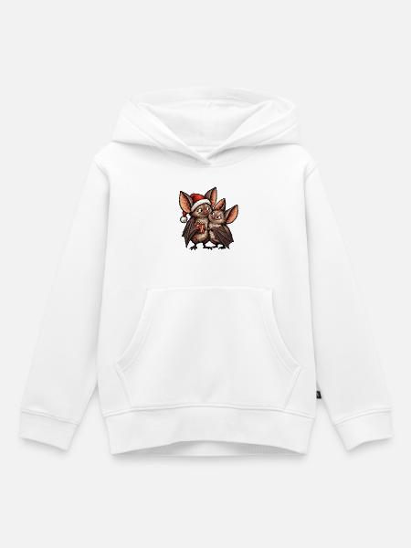 Weihnachtsfledermäuse mit Weihnachtsgeschenk - Kinder Premium Organic Hoodie - Weiß