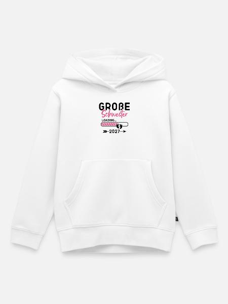 Große Schwester 2027 - Kinder Premium Organic Hoodie - Weiß