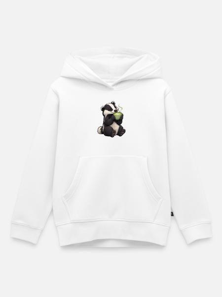 Dachs mit Matcha Latte - Kinder Premium Organic Hoodie - Weiß